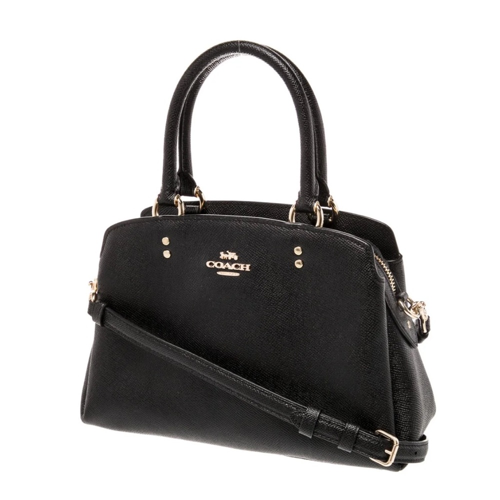 Coach Black Satchel with Gold Accents